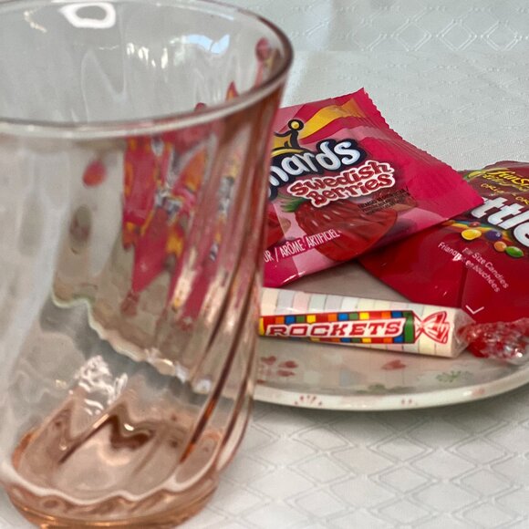 Vintage MCM translucent pink glass - Picture 3 of 7